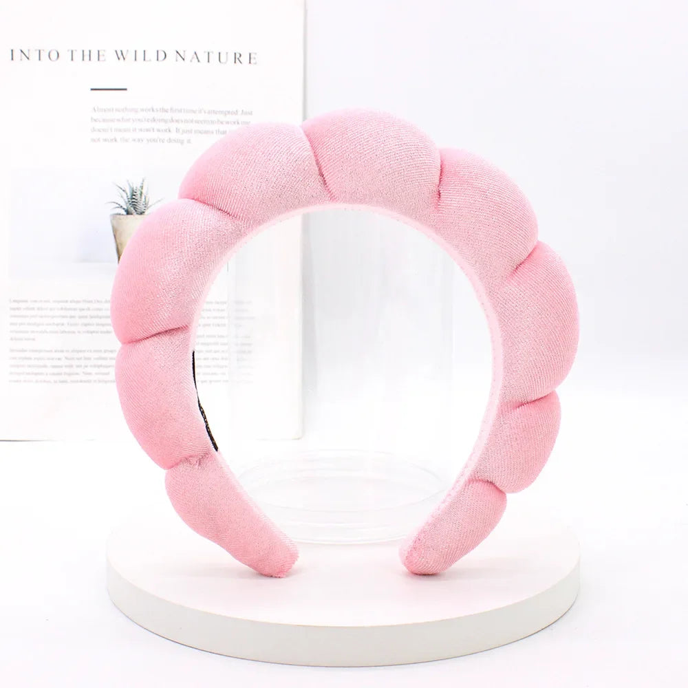 Velvet Sponge Spa Headband for Face Washing & Skincare