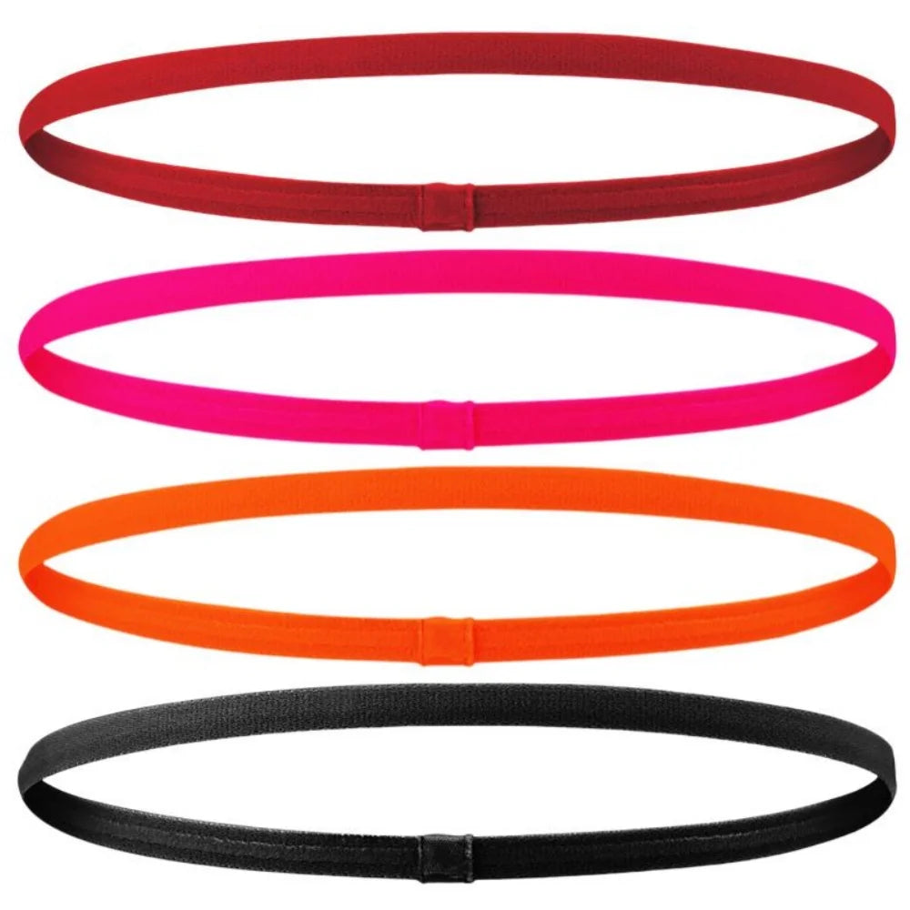 4PCS Thin Elastic Non-Slip Sports Headbands for Men & Women