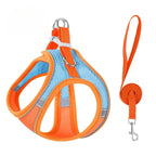 Pet Harness Vest Chest Rope Set for Small Medium Dog Outdoor Walking with 1.5m Rope Reflective Breathable Adjustable Pet Harness