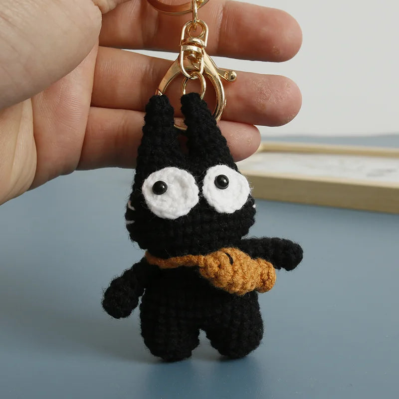 Exquisite Kitten Crochet Keychain Cute Cat Bag Charm