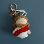Cute Jesus Crochet Keychain Handmade Faith Bag Charm