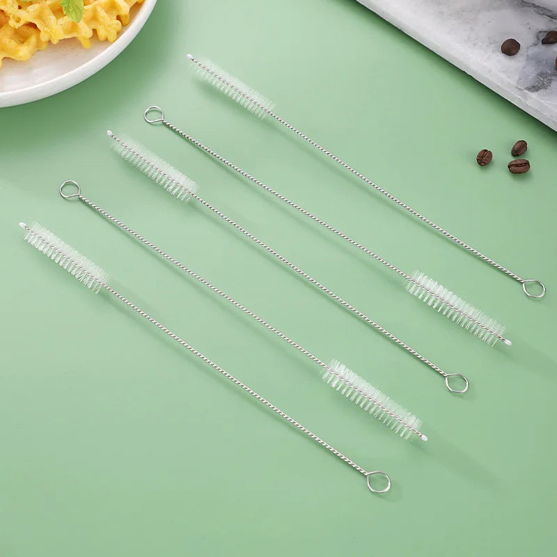 Drinking Straw Cleaning Brush Kit Reusable Tube Pipe Cleaner Nylon Stainless Steel Long Cleaning Brushes for Baby Cup Bottles