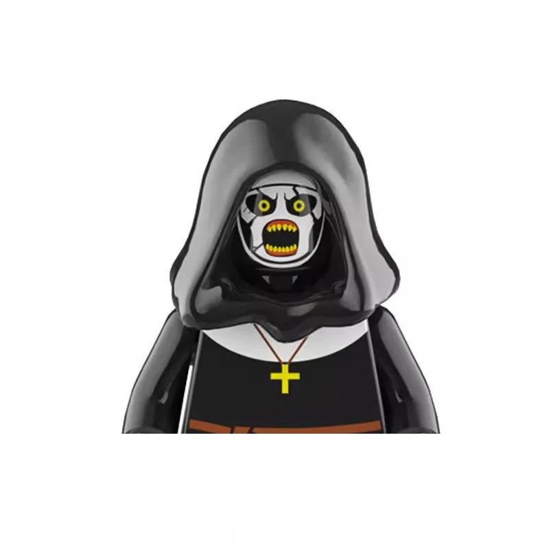 Novel Horrible Movie Halloween Pumpkin Witch Nun Vampire Zombies Building Blocks Mini Action Figure Toys
