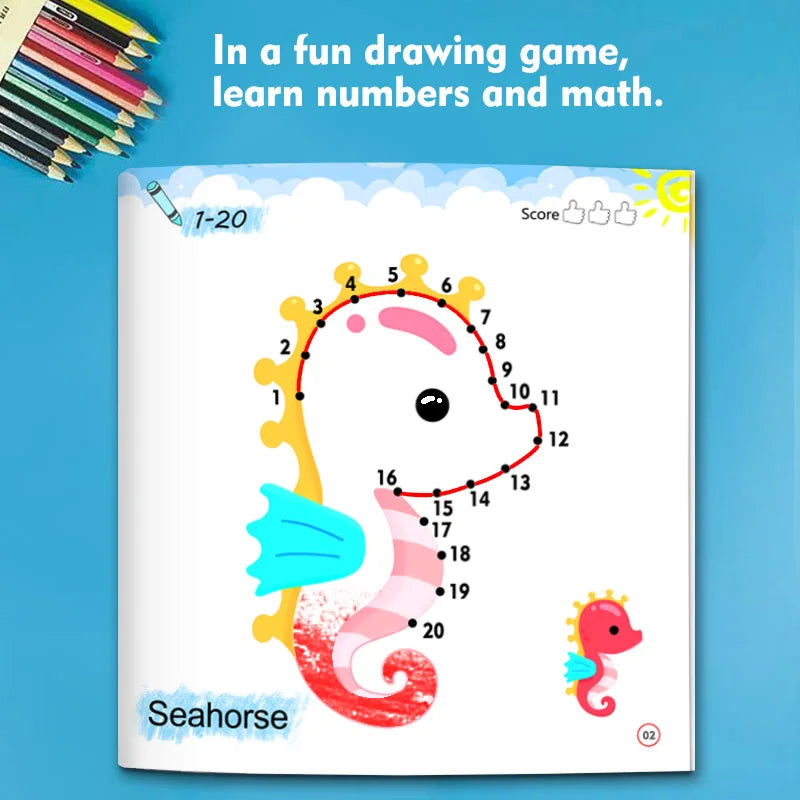Kids Line Drawing & Number Learning Doodle Activity Book