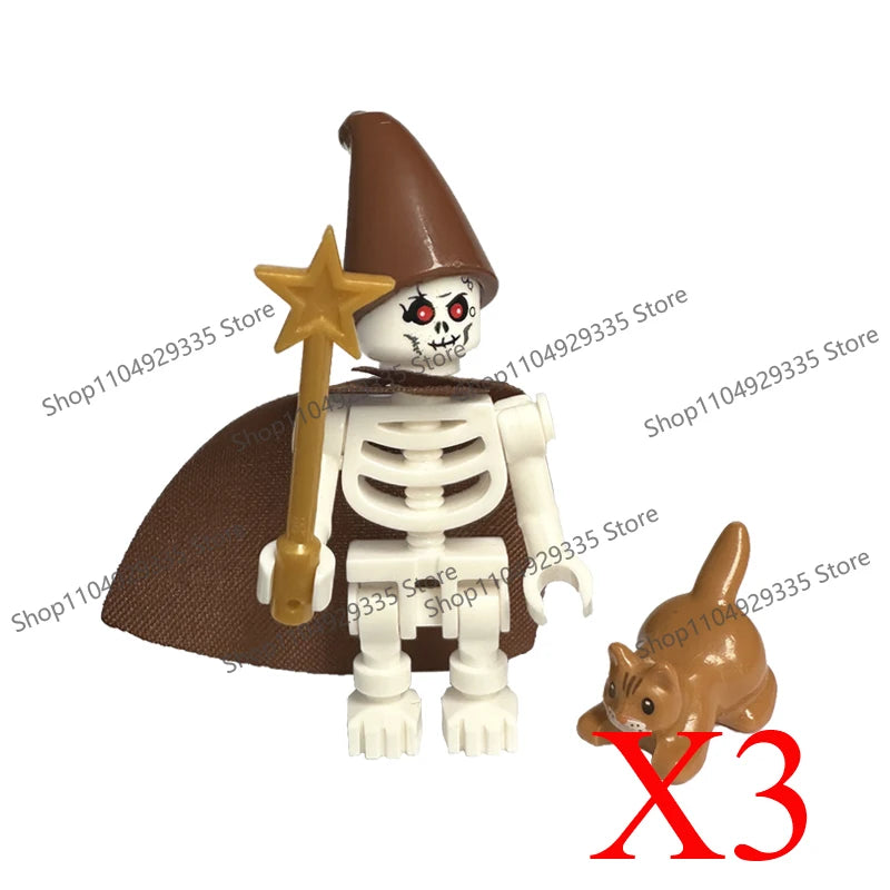 Halloween Scene Building Blocks Skeletons Ghosts Army King Assembled Charactesrs Figures DIY Accessories Bricks Toys Kids Gifts