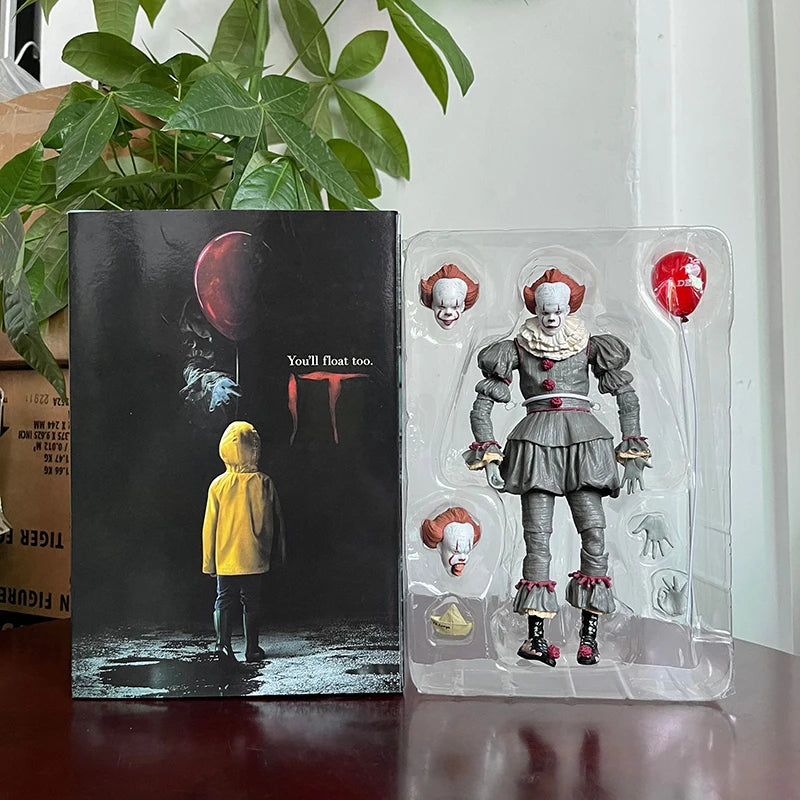 NECA Pennywise Joker Action Figure Toy Doll Horror Halloween Christmas Gift 18cm Bookshelf Ornament