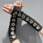 Punk Wide Elastic Eyelet Headband for Women