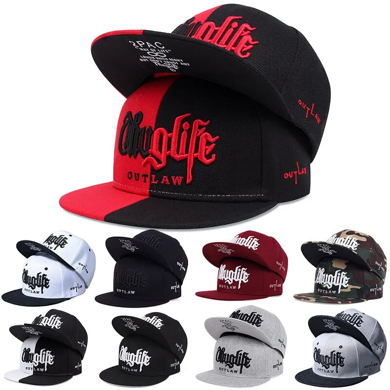 Thug Life Embroidery Snapback Baseball Cap for Streetwear Style
