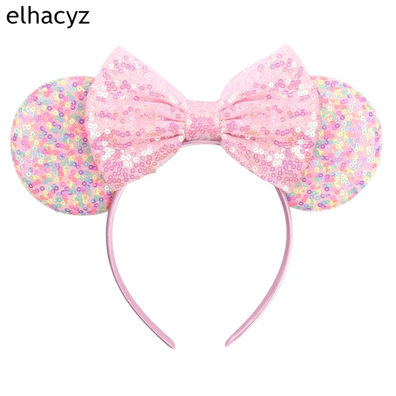 Embroidered Sequin Ears Bow Headband for Women & Girls