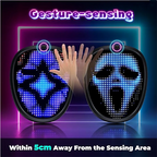 Kids LED Mask with Gesture Sensing, Children Light up Mask for Halloween Christmas Costume Cosplay Birthday Parties Party