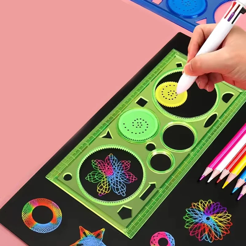 Creative Spirograph Geometry Drawing Stencil Art Set for Kids