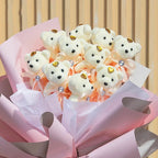 10Pcs Hot 12cm Bear Flower Bouquet Toy Cartoon Doll Teddy Bear Bouquet Graduation Birthday Wedding Gifts Party Decor