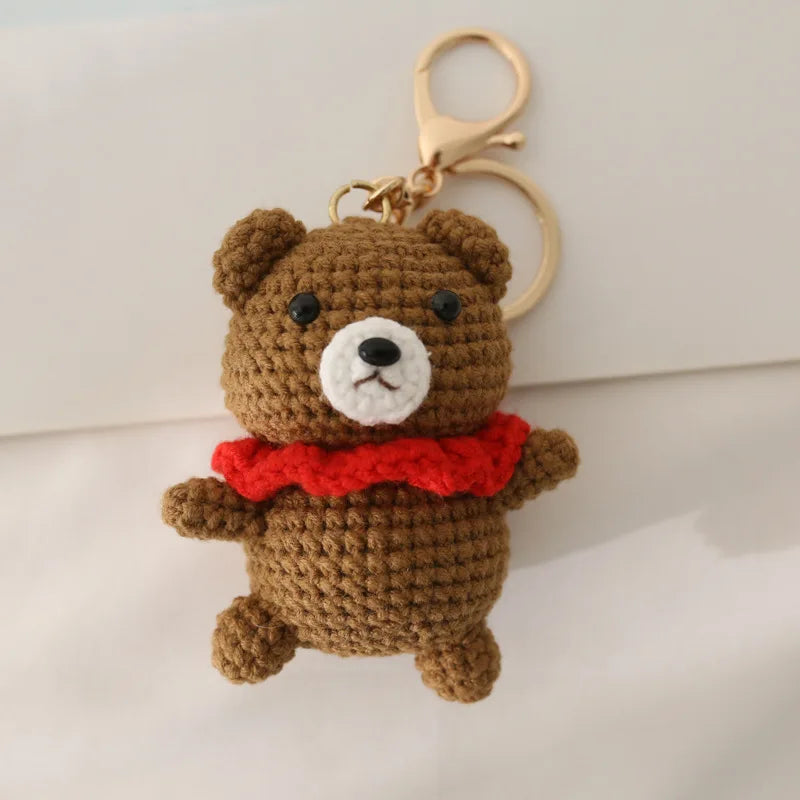 Cute Puppy Crochet Keychain Handmade Dog Bag Charm
