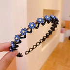 Non-Slip Rhinestone Wave Headband for Women