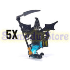5PCS MOC Halloween Skeleton Army Mini Doll Ghost Building Block DIY Assembly Character Doll Horse Ornaments Figure Gift for Kids