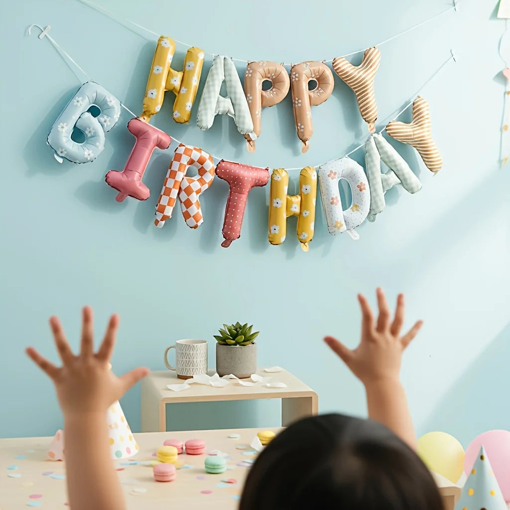 The New 16-inch English Birthday Letter Aluminum Film Balloon Set Is Suitable for Birthday Party Scene Layout Decor