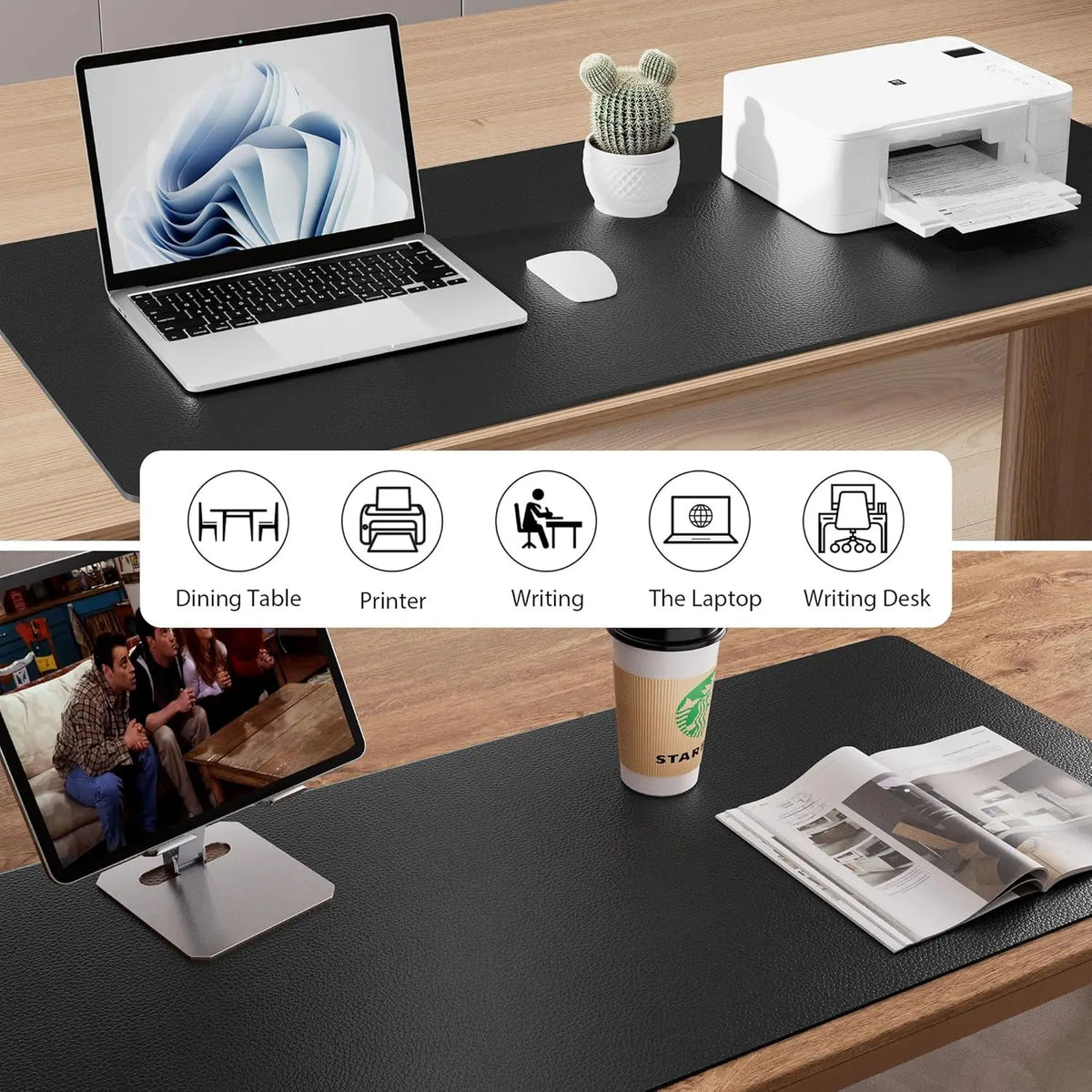 Mouse Pad Large Office Desk Mat ,Waterproof PU Leather Desktop Keyboard Desk Pad Gaming Mousepad Desk Writing Pad for home