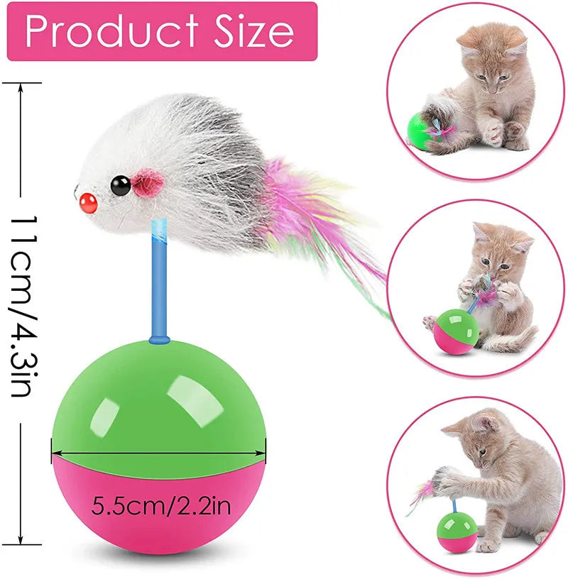 New Cat Toys Set Mouse Not Tumbler Fun Teasing Cats and Dogs Self High Toys Pet Supplies Set of Toys Teasing Cat Toys