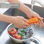 304 Stainless Steel Rice Washer Strainer Bowl – Multi-Purpose Drain Colander