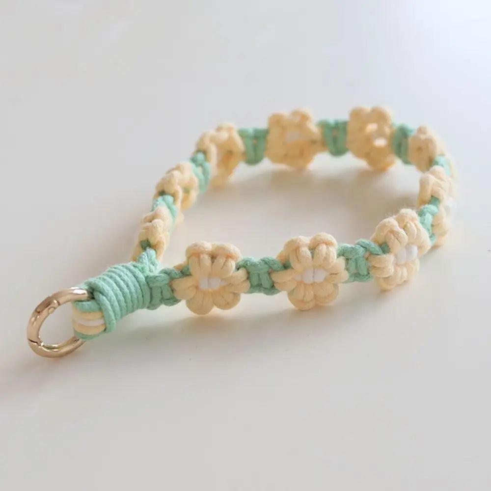 Korean Style Boho Macrame Phone Wristlet Keychain Strap