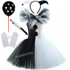 Girls Horror Clown Costume – Black & White Tutu Dress