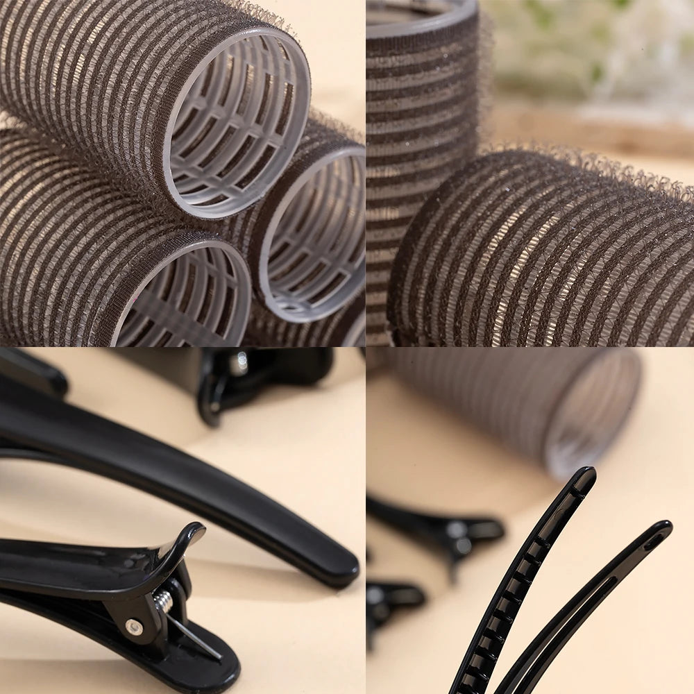 24pcs/Set Self Grip Hair Rollers No Heat Hair Clip Curlers Heatless Curls Hair Bangs Volume Self-adhesive Hook DIY Styling Tools