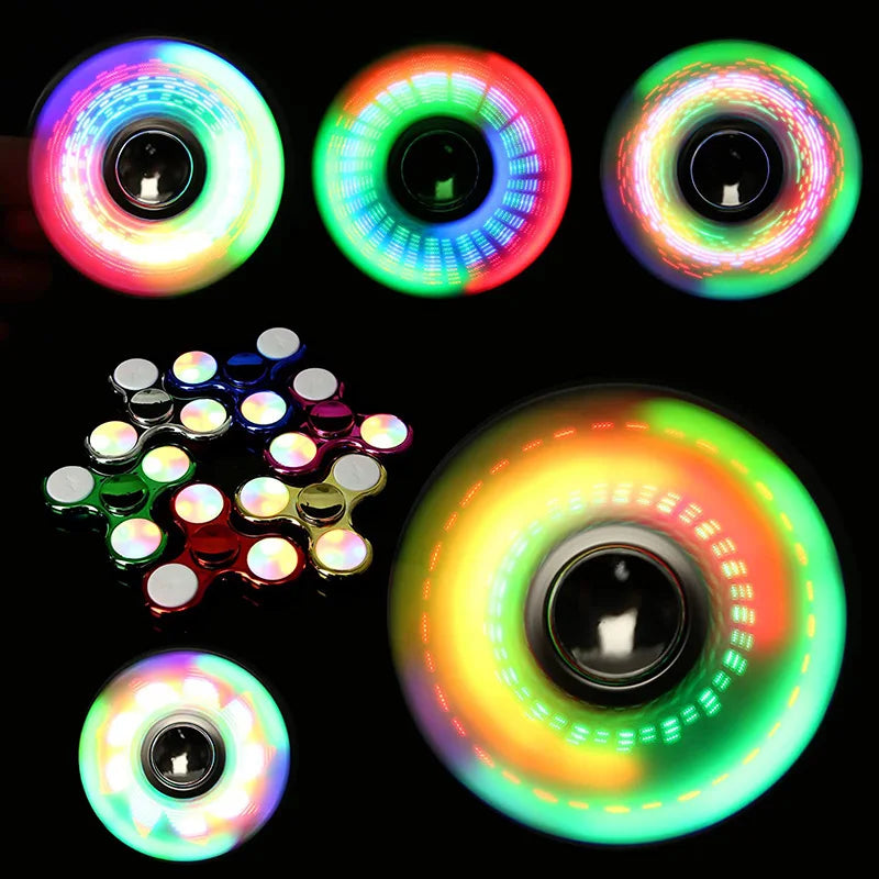 Creative LED Light Fidget Spinner Glow Fingertip Stress Relief Toy