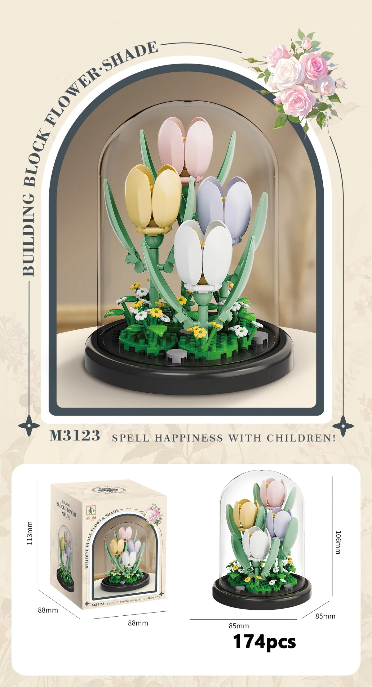 Eternal Flower Bouquet Bonsai Micro Building Blocks Set