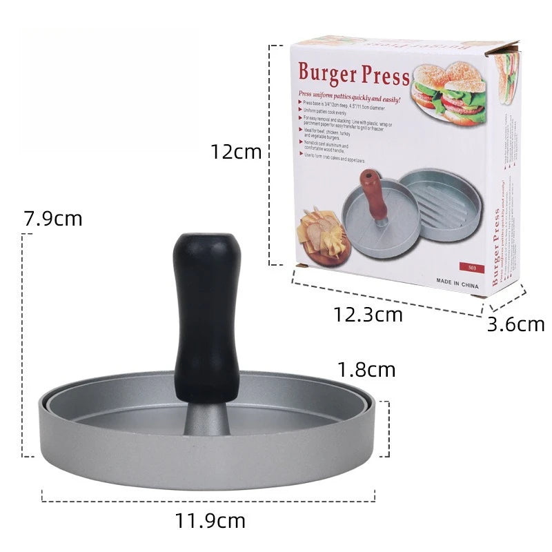 Non Stick Burger Press Patty Maker Metal Hamburger Mold for BBQ Cooking