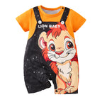 IURNXB Infant Cartoon LION BABY Romper Short Sleeve for Boys Overall One Piece Cute Newborn Outfit Summer 1-18M