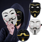 1pc Halloween Face Mask Black White V For Vendetta Hackers Cos Mask Halloween Cosplay Party Diy Masks Anime Anonymous Headwear