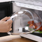 Microwave Food Splash Proof Cover Transparent Lid with Steam Vent & Handle