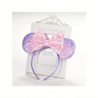 Cartoon Sequin Mouse Ears Headband with Bow