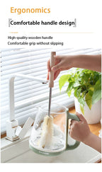 Kitchen Cleaning Tools Drink Bottles Glass Scrubbers Cleaning Brush Wooden Bottle Cleaning Brush with Long Handle