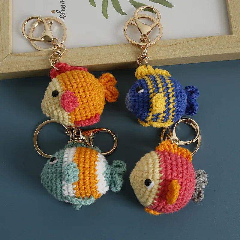 Ocean Animal Crochet Keychain Tropical Fish Bag Charm