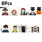 Novel Horrible Movie Halloween Pumpkin Witch Nun Vampire Zombies Building Blocks Mini Action Figure Toys