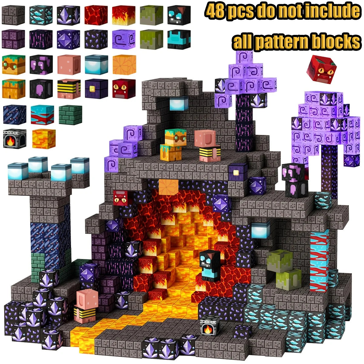 New Magnetic Building Blocks Mine World Magnetic Cozy Forest Cabin Construction Brick Cube STEM Boy Girl Children Toy Set Gift