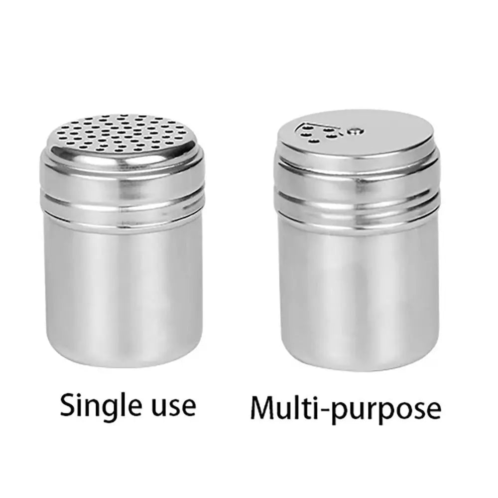 Stainless Steel Seasoning Jar with Rotating Lid for Salt and Spices