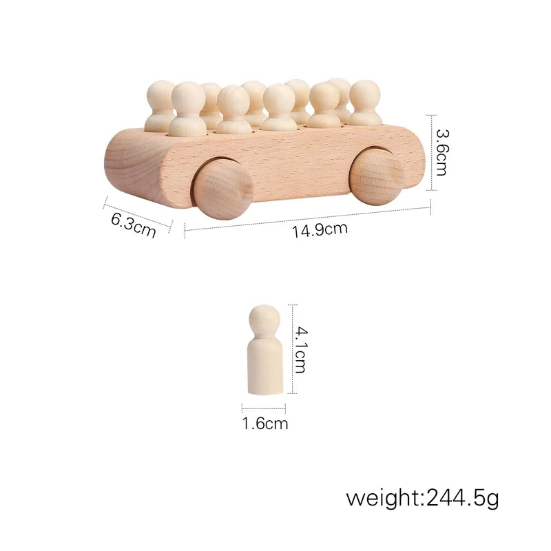Wooden Montessori Train Learning Toy for Toddlers and Preschool Kids
