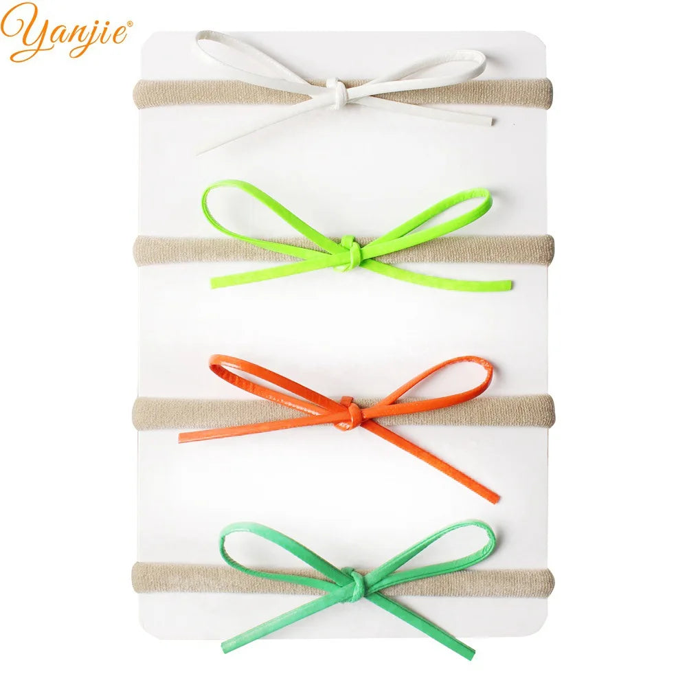 Classical Suede Bow Baby Nylon Headband for Girls