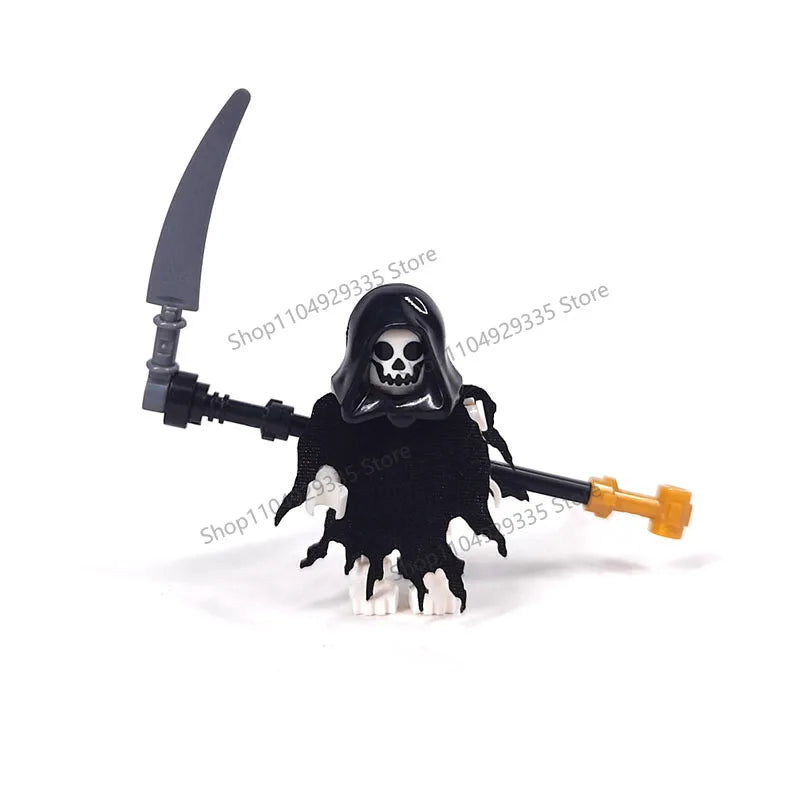 Halloween Scene Building Blocks Skeletons Ghosts Army King Assembled Charactesrs Figures DIY Accessories Bricks Toys Kids Gifts