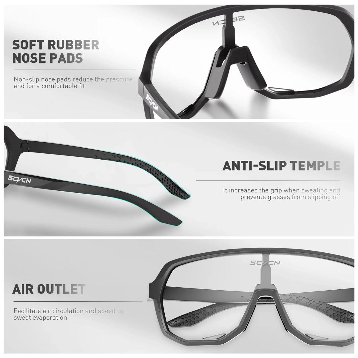 SCVCN UV400 Sports Cycling Sunglasses for Men & Women