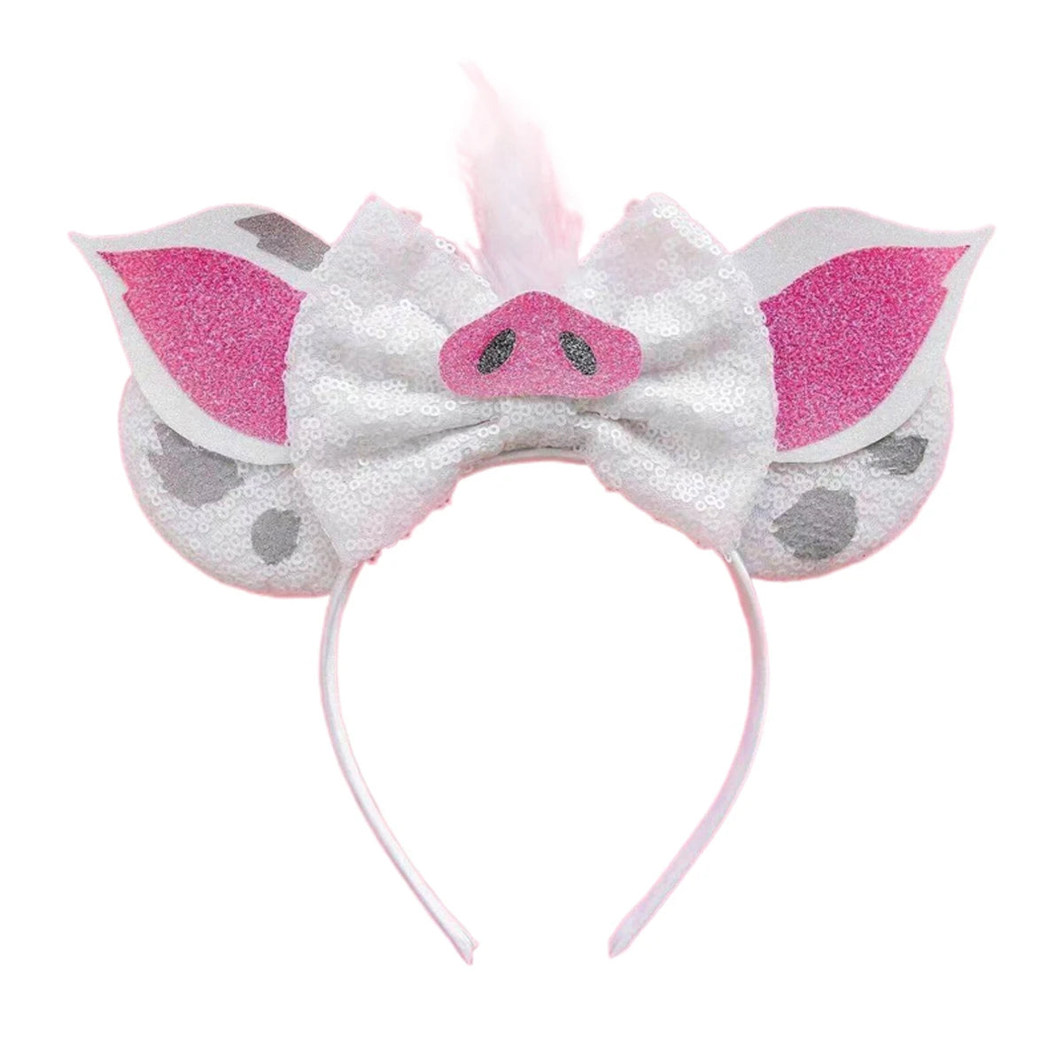 Mouse Ears Sequin Bow Cosplay Headband for Women & Adults