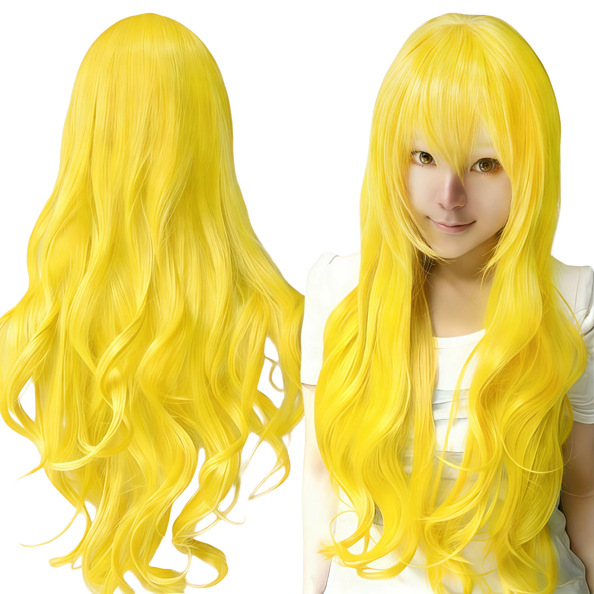 Synthetic Hair Pure White Lolita Long Cosplay Wig Curly Griffith Anime Wigs Halloween Inuyasha Costume Wig for Girl