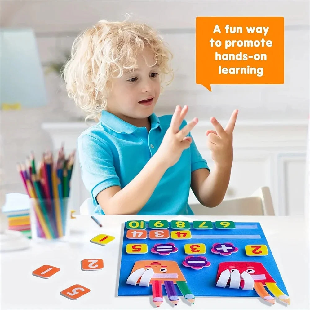 Felt Learning Board Addition and Subtraction Montessori Math Toy