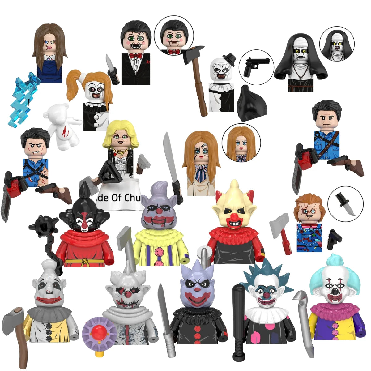 Blind box TP1040 WM6205 KF6173 KF6175 Killer Klowns Mini Figure Classic Horror Thriller Movie Building Block Model Doll Toy Gift