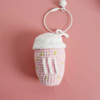 Cute Coffee Cup Crochet Keychain Bag Charm