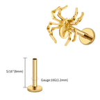 Right Grand ASTM F136 Titanium Spider Labret Lip Ring Tragus Cartilage Conch Flat Helix Stud Earring Halloween Piercing Jewelry