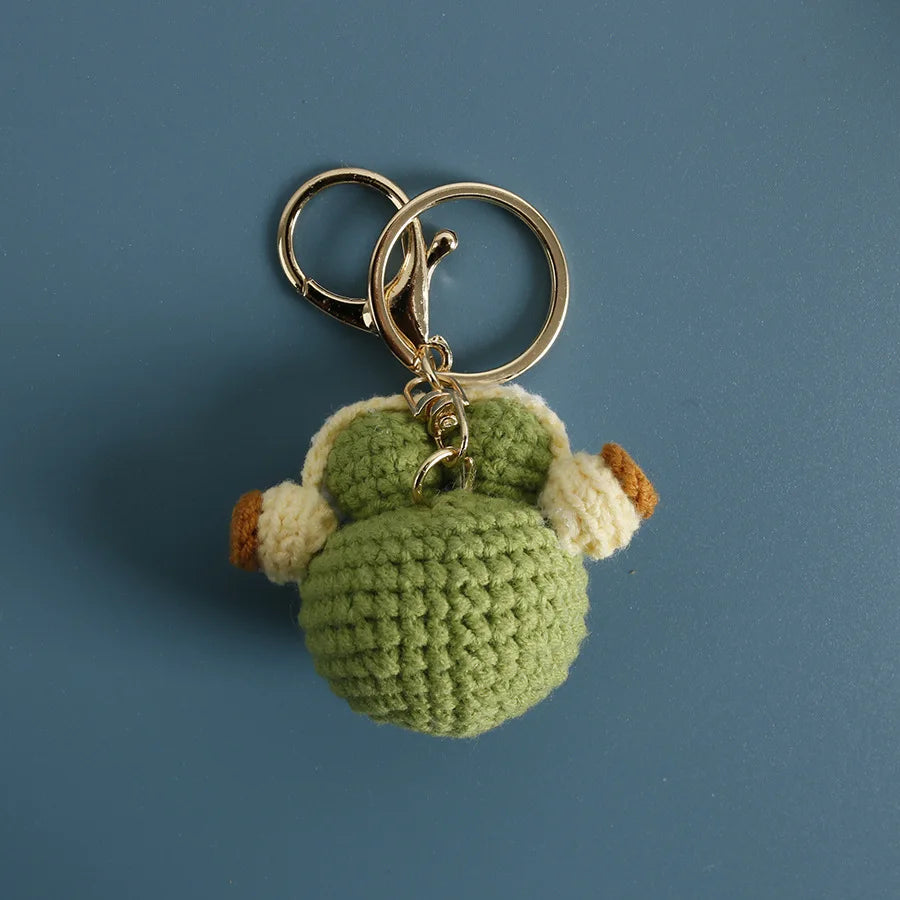 Cute Frog Crochet Keychain Funny Frog Bag Charm