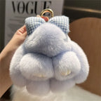 Cute Rabbit Bow Plush Keychain Bag Charm Gift for Girls and Women